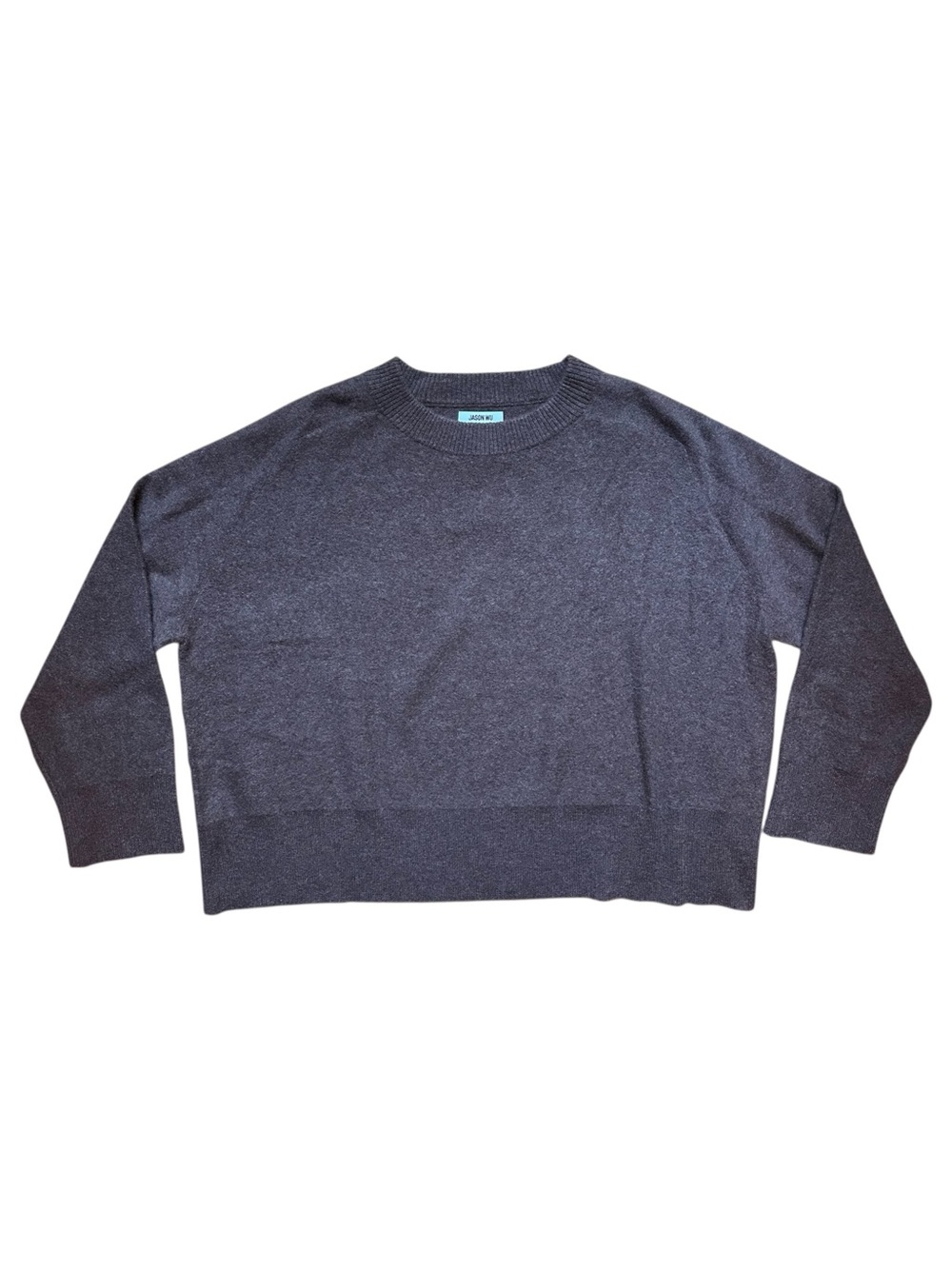 Jason Wu Cashmere Boxy Crewneck Sweater in Mushroom Taupe